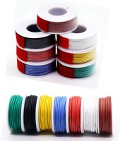 [HOT ZHKKZZLWWG 510] 22 Awg ซิลิโคนสายไฟ7สี (8เมตร) 22 Gauge Hookup Wires Kit Stranded กระป๋องทองแดงลวดยืดหยุ่น