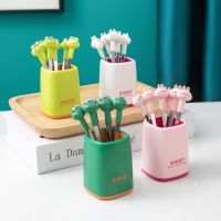 Mini Fruit Fork Cartoon Animal Set Stainless Steel Reusable Cartoon Household Children 39;s Safety Fruit Snack Portable Small Fork