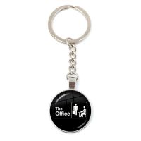 【DT】Classic The Office TV Show Collection Keychain Silver Plated Handmade Art Photo Glass Dome Metal Key Chain Ring Jewelry hot