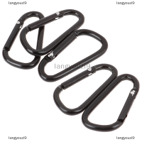 langyouzi9 10ชิ้นสีดำ D รูปอลูมิเนียมอัลลอยด์ carabiner Hook พวงกุญแจอุปกรณ์เสริม