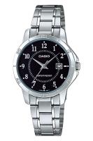 Casio Standard นาฬิกาข้อมือผู้หญิง สายสแตนเลส รุ่น LTP-V004D,LTP-V004D-1B,LTP-V004D-1BUDF - สีเงิน