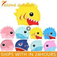 Swimming Cap Cartoon Shark Children Silicone Kids Swimming Pool Hat Waterproof Protect Ears Boys And Girls Swim Caps Equipment Swim Caps