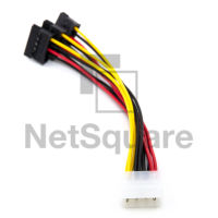 Molex 4-Pin Female to Triple (x3) SATA 15-Pin Power Adapter Cable สายไฟคอม