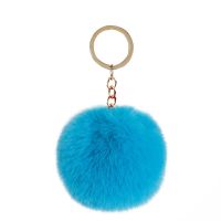 Fluffy Fur Pom Pom Keychain Soft Faux Rabbit Fur Ball Car Keyring Pompom Key Chains Key holder Women Bag Pendant Jewelry Gifts