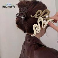 HOUMENG Barbiestyle ชุดปาร์ตี้ใหม่ไข่มุกคลิปฉลามขนาดใหญ่แหวกแนวสำหรับสาวผู้ถือผมหางม้าผู้หญิงกิ๊ฟหนีบผมกิ๊บติดผมทรงเรขาคณิตกิ๊บติดผมเด็กลอนคลิปฉลามเกาหลี