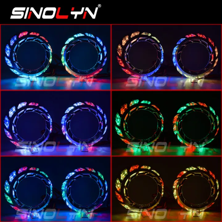 Sinolyn Angel Eyes Rgb Led Revolving Dynamic Shrouds App Control For