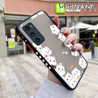 เคส Chenyyka สำหรับ Huawei P40 P40 Pro P40 Lite P40 Pro Plus เคสการ์ตูนแมวดีไซน์ใหม่ฝ้าบางน่ารักเคสโทรศัพท์แข็งกันแรงกระแทกขอบนิ่มแฟชั่นกรอบซิลิโคนคลุมทั้งหมดฝาครอบป้องกันเลนส์กล้อง