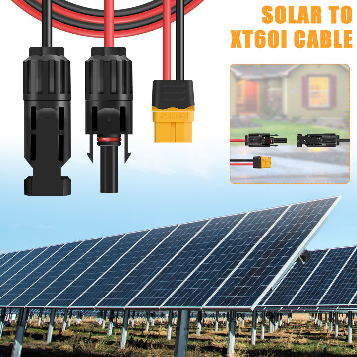 Solar Charge Cable Connector Extension to XT60i(2+1) Female