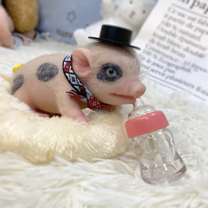 เด็ก Paradise Toy Store ตุ๊กตาหมูซิลิโคน,ตุ๊กตาหมูเหมือนจริงขนาด6นิ้ว