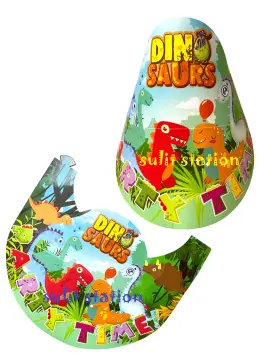 WERNNSAI Pin The Hat on The Dinosaur Game - Dinosaur Party Games for Girls  Dino Poster 20'' x 29'' with 24 PCS Hats Baby Shower Birthday Party