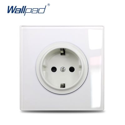 ✓❖□ Wallpad EU UK French Universal Socket USB Charger TV CAT6 Satellite Audio HDMI Outlet White Glass Panel Round Corner L6 Range