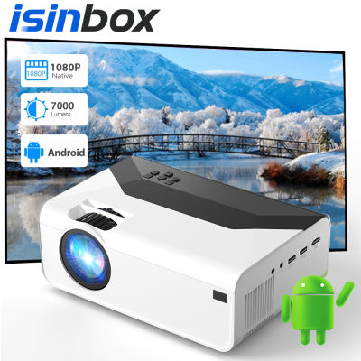 【🥇Android 9.0/7000Lumen】iSinbox iS08 projector โปรเจคเตอร์ mini โฮมโปรเจคเตอร์ โปรแจ็คเตอร์ เครื่องฉาย projector 4k wifi android เครื่องฉายหนัง โปรเจคเตอร์ bluetooth