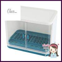 ชั้นคว่ำจานพลาสติก1ชั้นฝาใส ฟ้า/ขาว KECHPLASTIC DISH DRAINER WITH COVER KECH 19110602 **ของแท้100%**