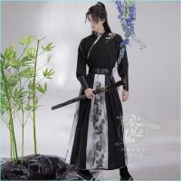 Hanfu ชุดชุดจีนโบราณสำหรับผู้ชาย3XL ไซส์ใหญ่ชุดปาร์ตี้เครื่องแต่งกายคอสเพลย์ฤดูร้อนชุดสีดำชุดสำหรับ2XL ขนาดใหญ่สำหรับผู้ชาย XL