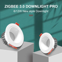 Gledopto Zigbee3.0 RGBCCT ดาวน์ไลท์ Pro กันน้ำโคมไฟเพดานปิดภาคเรียน6วัตต์12วัตต์สมาร์ทไฟ LED ทำงานร่วมกับ Alexa SmartThings Tuya *