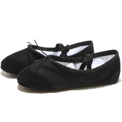 รองเท้าเต้นรำ EU22-45ผ้าใบสีขาวสีดำสำหรับรองเท้าแตะโยคะครูและผู้หญิง,รองเท้าหัวหนังสำหรับออกกำลังกายในร่ม