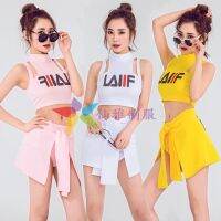 Bar DS female singer lead dance costume Japanese and Korean womens group pink yellow cheerleaders sexy stage tide