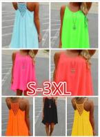 2022 Summer Style 7 COLORS Women Clothing Beach Dress Fluorescence Female Summer Dress Chiffon Voile Women Dress