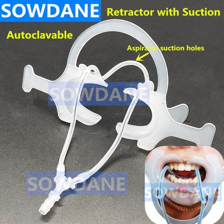 Dental Retractor Lip Cheek Retractor And Mouth Opener With Suction Pipe