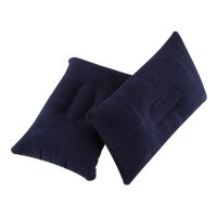 2PCS INFLATABLE SEAT CUSHION TRAVEL PILLOW SLEEP SLEEPING HEAD SUPPORT in CAR Deep Blue 38*24cm