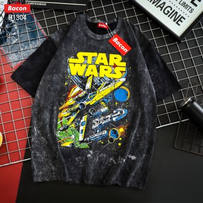 เสื้อผ้าวินเทจ ฟอกสี STAR WARS-X Wing &amp; Y-Wing