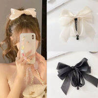 Lucky spring โบว์ติดผม สไตล์เกาหลี สำหรับผู้หญิง Korean bow tie Hair Pin cute pearl Hair clip