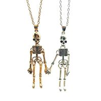 Halloween Punk Skeleton Ghost Magnetic Necklaces Halloween Necklace for Best Friend Couples Hold Hands Skull Necklaces Gifts