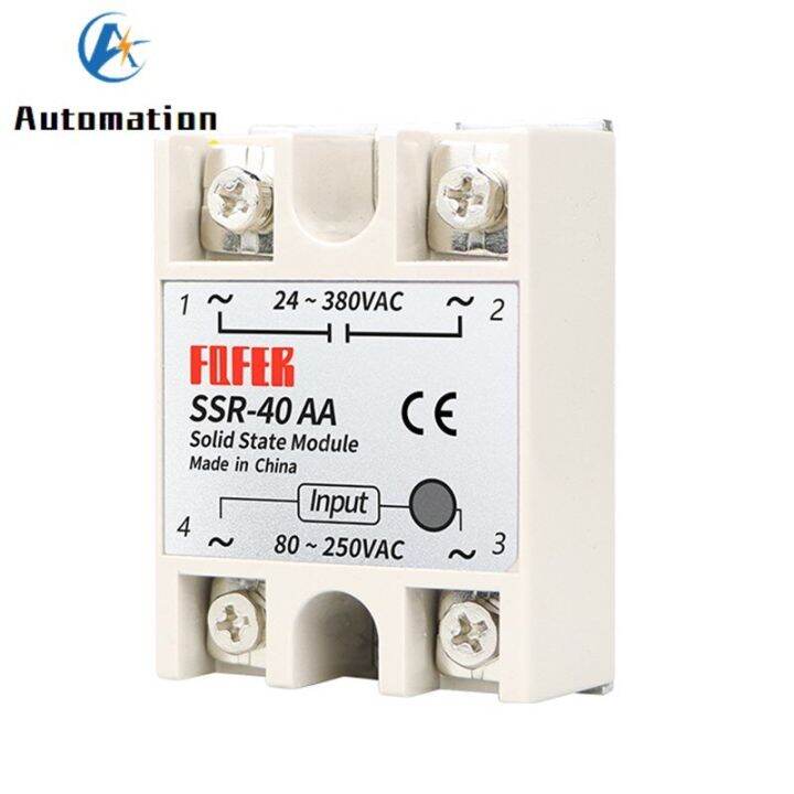 1ชิ้น25a-10a-40a-60a-ac-ac-แบบเฟสเดียวรีเลย์แบบโซลิดสเตทรีเลย์-ac-ssr-ssr-10aa-ssr-25aa-ssr-40aa-ssr-60aa-80-250vac-220v-ถึง24-380v