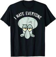 Squidward I Hate Everyone Tshirt Vintage Gift For Funny Black Tee