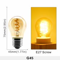 LED ย้อนยุคหลอดไฟรีโทร LED E27 E14หลอดไฟ4W สีเหลืองอบอุ่น220V C35 A60 T45 ST64 T10 T185 T225 G125หลอดไฟ LED โคมไฟ Edison ย้อนยุค