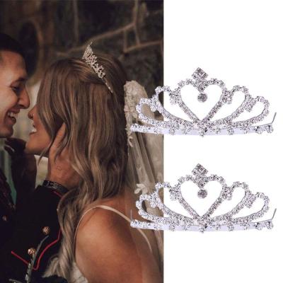 Mini Diamond Tiara Hair Clips Princess Crown Comb Accessories Party For Princess W6P7