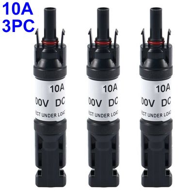 3pcs Solar PV Fuse Connector Photovoltaic Fuse Diode Connector 10A / 15A / 20A IP67 Protection Panel Cable Blocking Fuse Holder