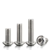 M6 Semicircular head inner hexagon Machine screw Round cup Allen bolt Mushroom head screw 304 stainless steel 10mm-70mm Length Nails Screws  Fasteners