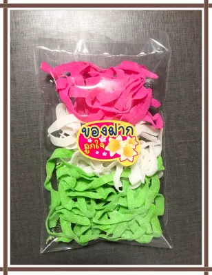 มะพร้าวแก้วแบบเส้น 3 สี 120 กรัม ถุงละ 40 บาท ของฝากจากเชียงคาน จ.เลย