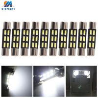 10ชิ้น28มม. 31มม. 4014 8 Led แบบ SMD T6ไฟอ่านหนังสือสว่างพู่ห้อย DC12V สีขาวอเนกประสงค์ภายในรถยนต์โคมไฟหลังคารถ6000-8000K