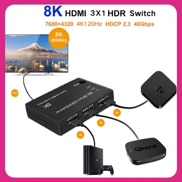 8K 60hz HDMI 2.1 Switch 3X1 4K 120HZ, 3 in 1 Out HDMI Switcher support  HDCP2.3