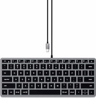 Satechi Slim W1 Wired Backlit Keyboard – Illuminated Keys &amp; USB-C Connection – Compatible with 2022 MacBook Pro/Air M2, 2021 MacBook Pro M1 Pro &amp; Max, 2021 iMac, 2020 Mac Mini, 2021 iPad Pro M1 W1 Space Gray