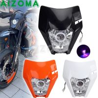 ■■ Supermoto LED RGB Angel Eye Headlight Mask Cover For SMC XC-W EXC EXC-F Enduro FC FE TC TE TX FX 125 250 300 350 450 500 650 690