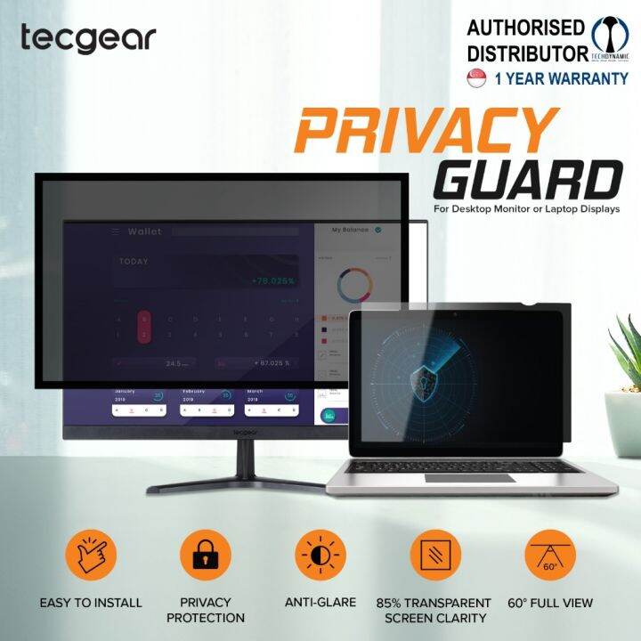 [SG Ready Stock] Tecgear Privacy Guard Laptop Screen Privacy Filter