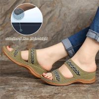 ✿♛♨ cri237 Homestore Fashionable vintage Bohemian style Women sandals Embroidered Wedge Slippers