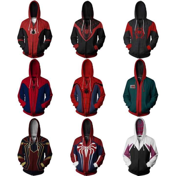 Spider Man Hoodie Men Casual Jacket With Zipper Peter Parker Costume ...