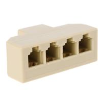 1PC RJ11 Splitter 4 Way Adapter 1 M 4 F RJ-11 6P4Cโทรศัพท์ตัวแยกสายแจ็ค