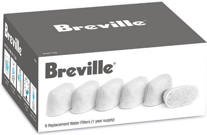 Breville BWF100 Single Cup Brewer Replacement Charcoal Filters White ...