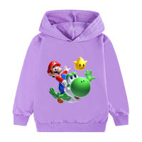 Super Mario Bros เสื้อกันหนาวหมวกกับกระเป๋าสำหรับเด็กหนุ่มๆสาวๆฤดูใบไม้ผลิและฤดูใบไม้ร่วงแบบพิมพ์เสื้อกันหนาวผ้าฝ้ายแขนยาวเสื้อกันหนาวหมวก W1284