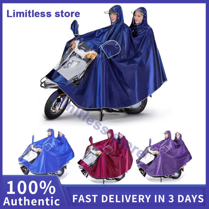 2 Person Raincoat Convenient Motorcycle Scooter Waterproof Double Rain