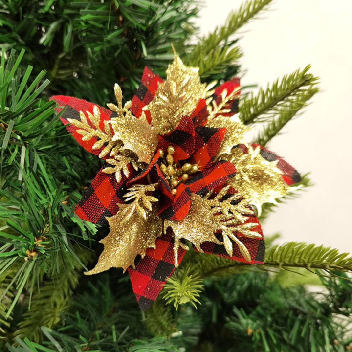 christmas-decor-glitter-poinsettia-เครื่องประดับคริสต์มาสต้นคริสต์มาสดอกไม้ตกแต่งด้วยลำต้น-diy-xmas-พวงหรีด-holiday-party-decor