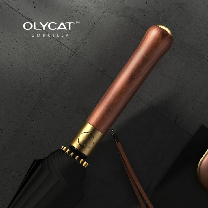 olycat-ใหม่16k-ร่มฝนผู้หญิงทำด้วยไม้หรูหราจับร่มยาวผู้ชายสไตล์ญี่ปุ่นร่มอัตโนมัติ-windproof