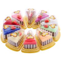 【DT】 hot 10 sets Lovely Mini sandwich shape Cake Towel Cotton Kids Hand Towel Face Towel Party Gifts 20 x 20 CM