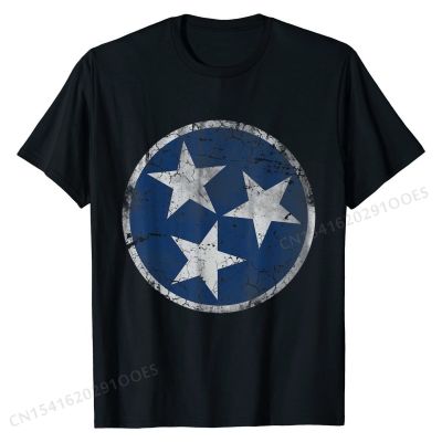 Tennessee Flag Vintage Grunge T-Shirt Plain Young T Shirt Summer T Shirt Cotton Design