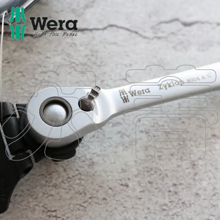 Germany Vera Wera 8004a Zyklop Metal Metal Reversing Extended Ratchet